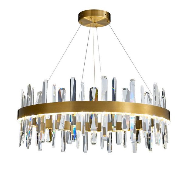 

pendant lamps modern led chandeliers in the living room ring crystal chandelier for dining hanging circle cristal stainless steel