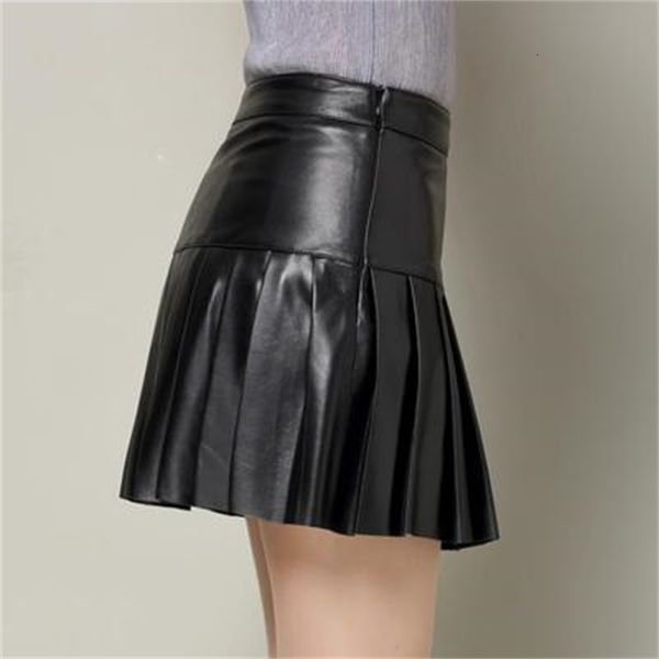 

2021 new fashion royal sheep leather skirt o9 dwc2, Black