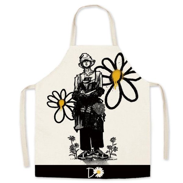 

aprons black white daisy flowers kawaii apron kitchen maid linen chef kids for men