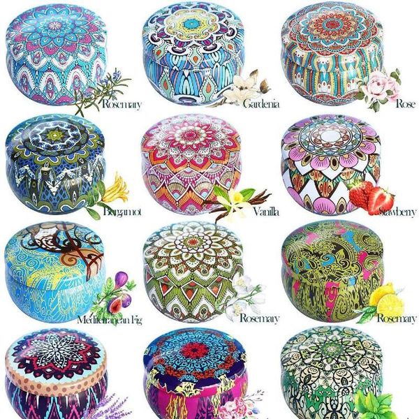 

12pcs/setsoy wax scented candlesethnic style fragrance candles for travel home wedding birthday party decoration handmad qylpwn