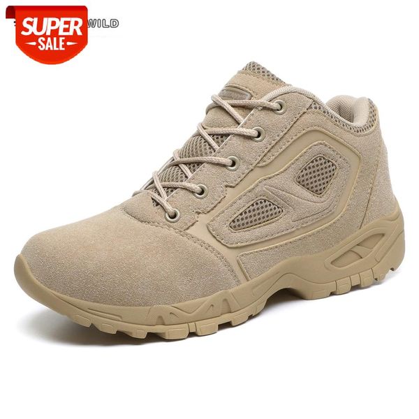 

men tactical boots army boots men's military desert waterproof lace up low work shoes male outdoor ankle #pg87