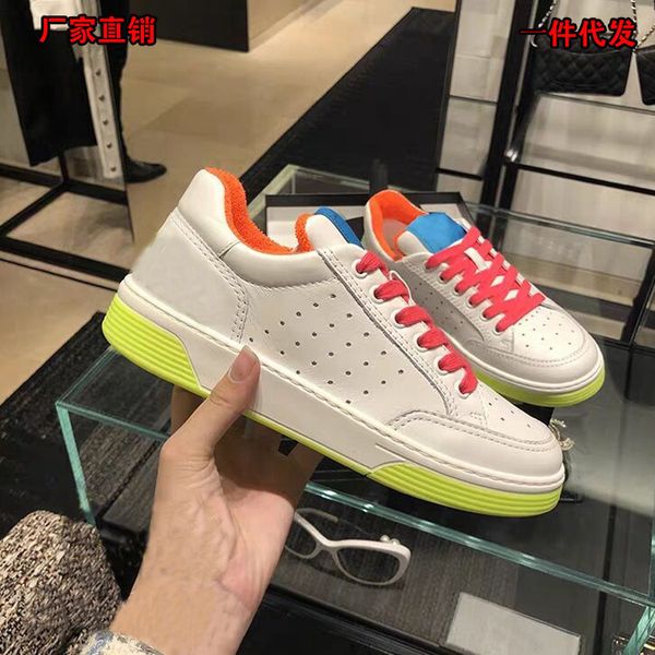 

2021 new xiaoxiangjia women's sports shoes flat bottom lace up candy color matching casual shoes1, Black