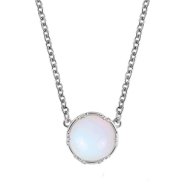 

exquisite fashion fresh moonstone necklace for women gradient korean 1pcs jewelry gift stone blue sweet neckalce c5o1, Silver