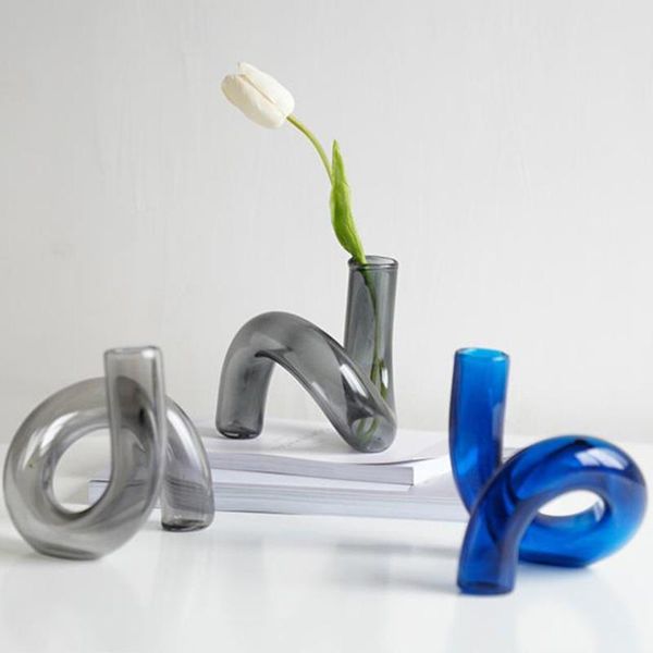 

vases nordic glass vase for plants creative flower pot hydroponic plant bottle home decor living room decorative