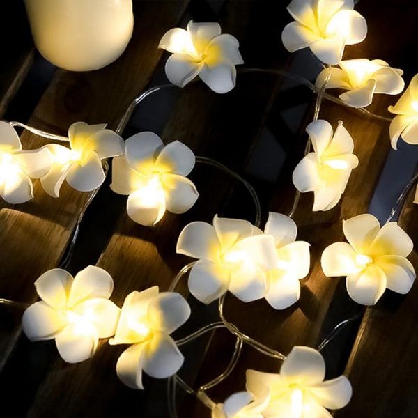 

strings frangipani led string light wedding decoration flower fairy room pendant curtain battery festival party wall decor