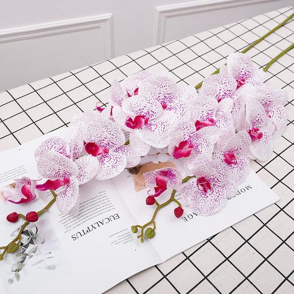 

decorative flowers & wreaths 2pcs/lot simulation 9-heads latex phalaenopsis faux decoration home garden wedding flower wall backdrop fake or