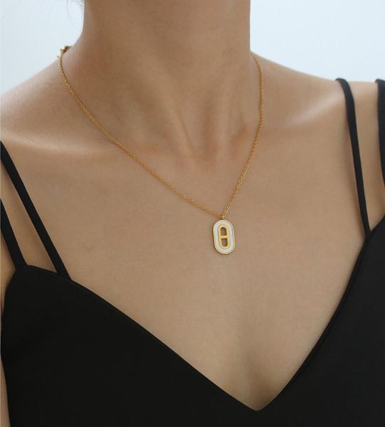 

chokers timeless wonder titanium shell pig nose chains necklace women kpop designer ins gift gothic egirl party date not fade 2528, Golden;silver