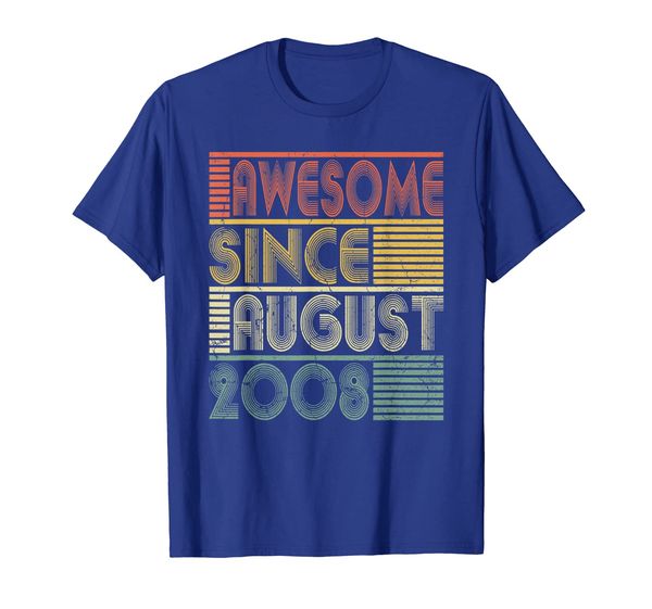 

Awesome Since August 2008 Shirt 11th Birthday Gifts 11 Yrs, White;black