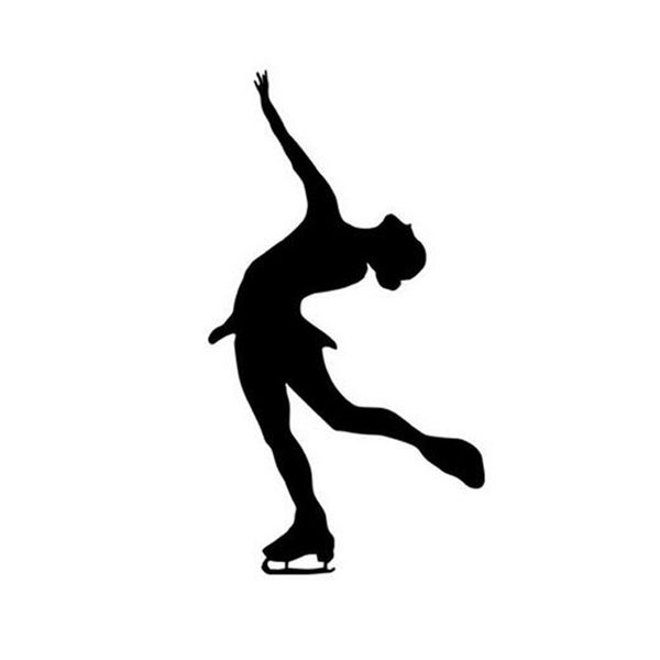 

10*18cm modern design figure skating winter sports car sticker decals ice dancing cartoon motorcycle stickers decals c2-0035