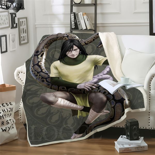 

cloocl blankets japan anime naruto orochimaru 3d print casual style sofa travel throw blanket plush quilt