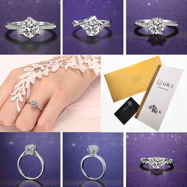 

925 silver d-color morsonite diamond ring female light luxury wind direct broadcast