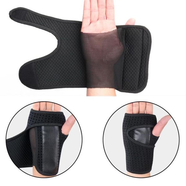 

wrist support fitness sports safety bandage brace palm guard wrap adjustable left/right hand, Black;red