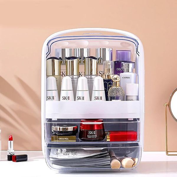 

storage boxes & bins fashion makeup organizer large capacity waterproof and dustproof bathroom cosmetic box deskbeauty drawer