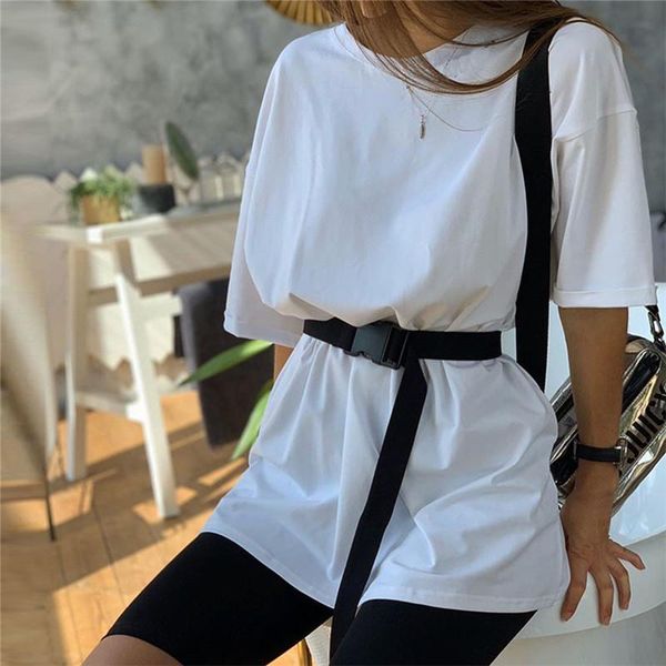 

belts fashion white women sets with belt casual solid outfits home loose leisure suit summer women's two piece, Black;brown