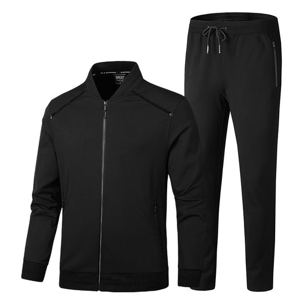 

2021 new mens set 2pcs cotton casual sportswear tracksuits sweatshirt gyms hoodies long pants hombre jackets autumn winter clothing l-9xl 02, Gray