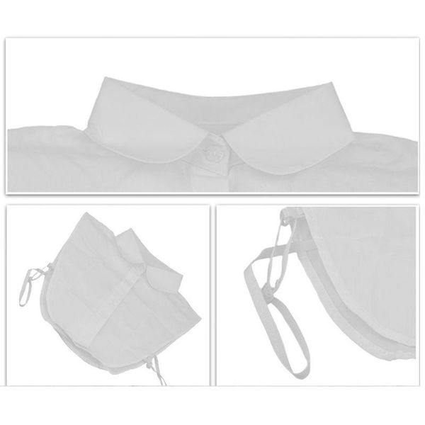 

maternity & tees women pure color lace detachable lapel choker necklace shirt fake false collar a2ub, White