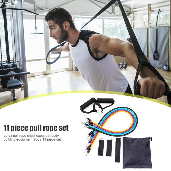 

11pcs/set resistance bands tpe tube stretch pull rope trainers ideal force core training tool expander fitness equipment