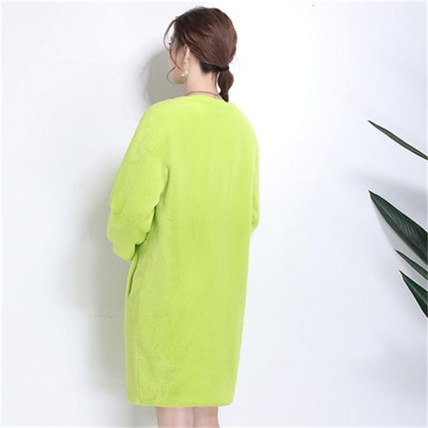 

new drop of thin shoulder sleeves fashion fake n21 fur coat r0y6, Black