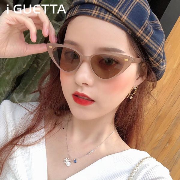 

sunglasses iguetta fashion women cat eye sunglass vintage womens sun glasses 2021 brand feminino iyja543, White;black