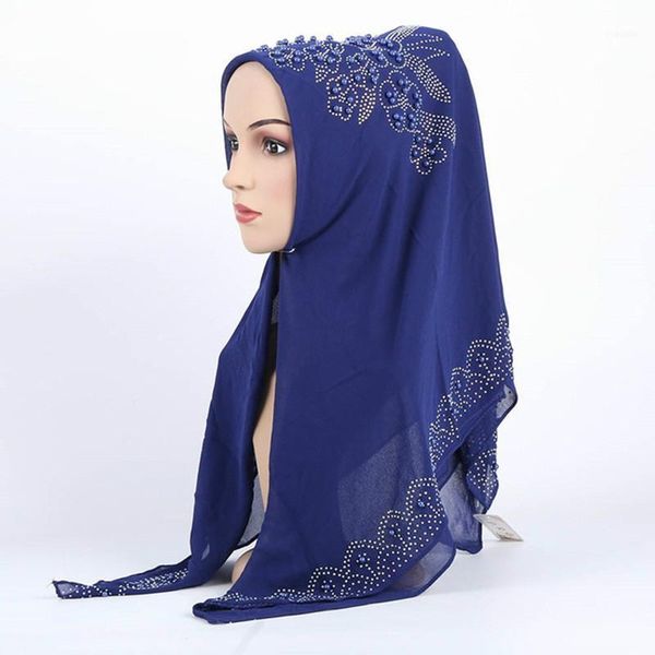 

women fashion head shawl wrap beading muslim hijab for headwear girl's cap chiffon scarf shawl1, Red