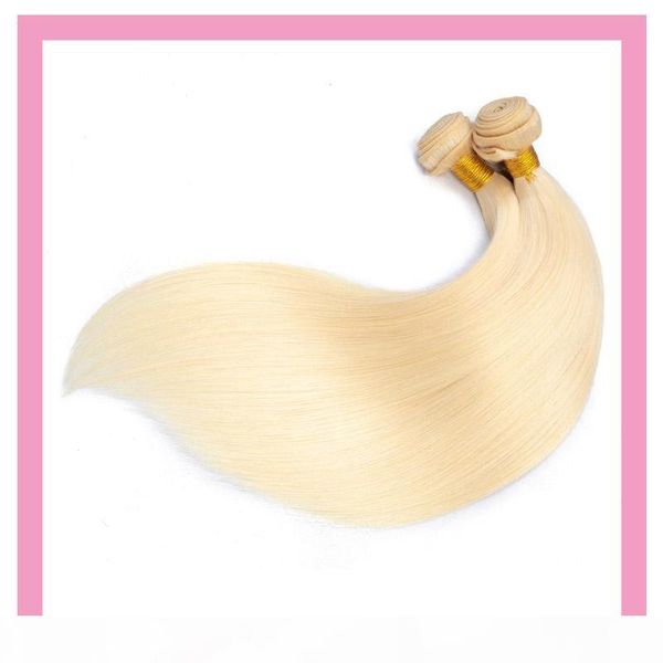 

malaysian 100% human hair blonde color soft silky straight dyeable virgin hair extensions 613# color 2 bundles two pieces lot, Black