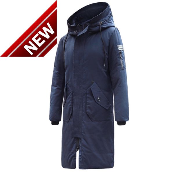 

winter male long down jacket new arrival fashion hooded thick warm duck coat brand clothing, Black