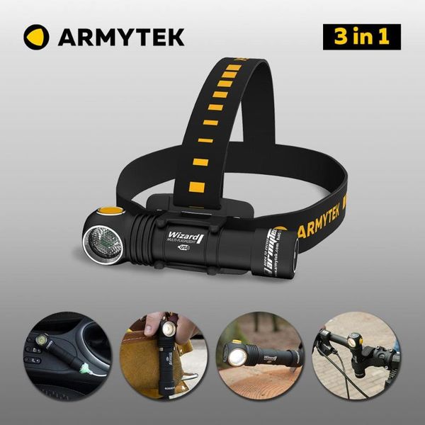 

armytek wizard v3 xp-l magnet usb rechargeable torch 18650 li-ion battery included
