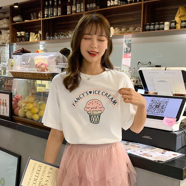 

new of 2021 harajuku kawaii short sleeve summer shirt 8ywe, White