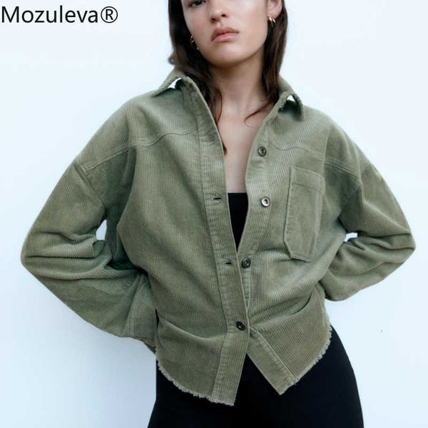 

za women autumn new corduroy cotton jacket lapel loose tooling jacket female vintage turn-down collar coat femininas 201012, Black;brown