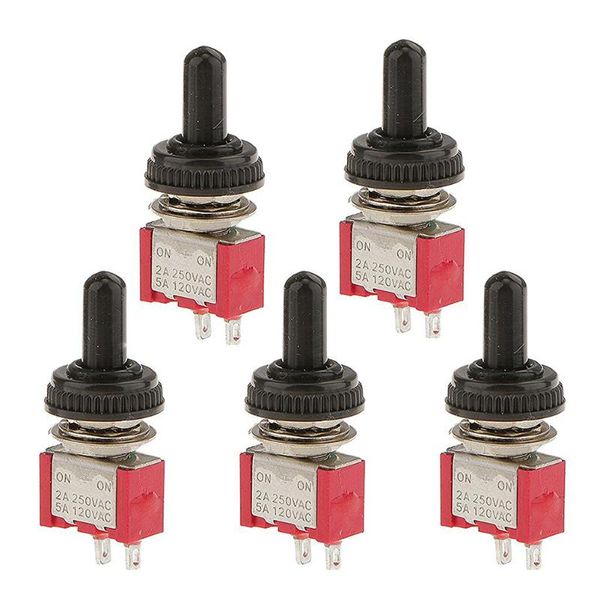 

smart home control 5 x on/off mini small toggle switch + waterproof cover 2p (red)