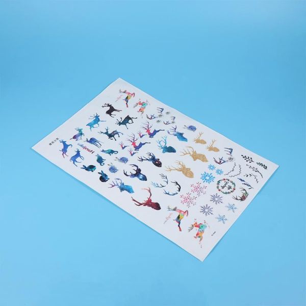 

gift wrap 1 sheet christmas temporary stickers elk antlers reindeer decorative tattoos