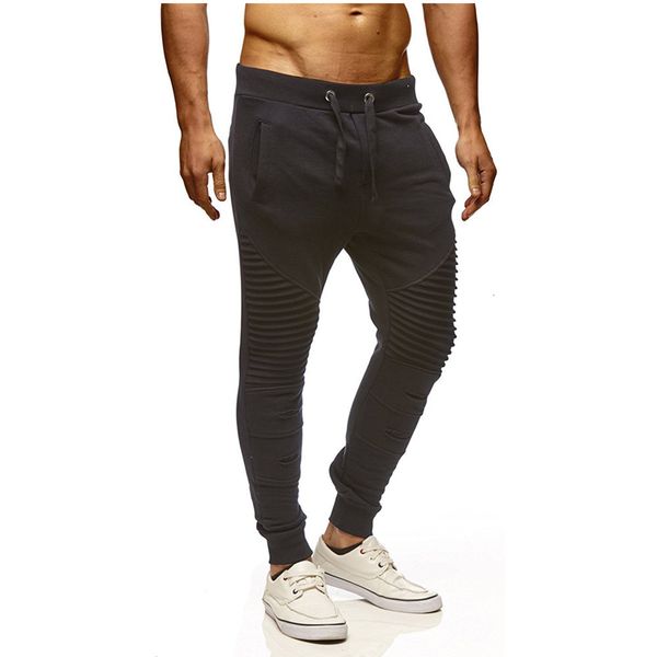 

2021 men casual pencil pencils complete elastic waistband adjustment plied thin fitness workout sweatpants jogger sports pants 6ldi, Black