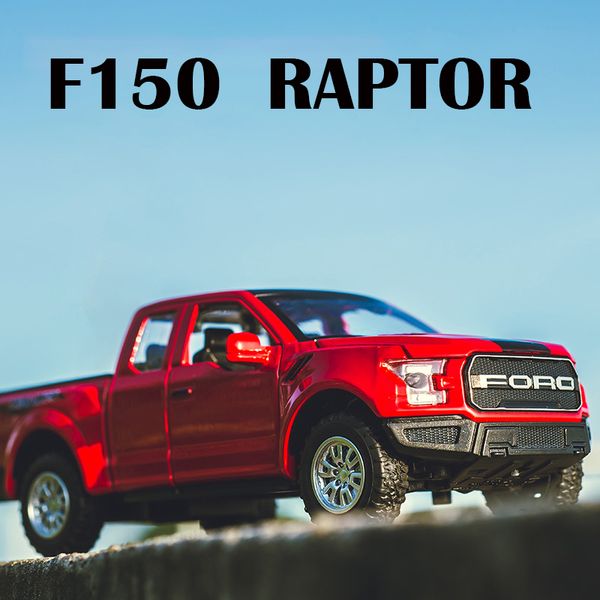 

New 132 Ford Raptor F150 Big Wheel Alloy Diecast Car Model With With Sound Light Pull Back Car Toys For Children Xmas Gifts