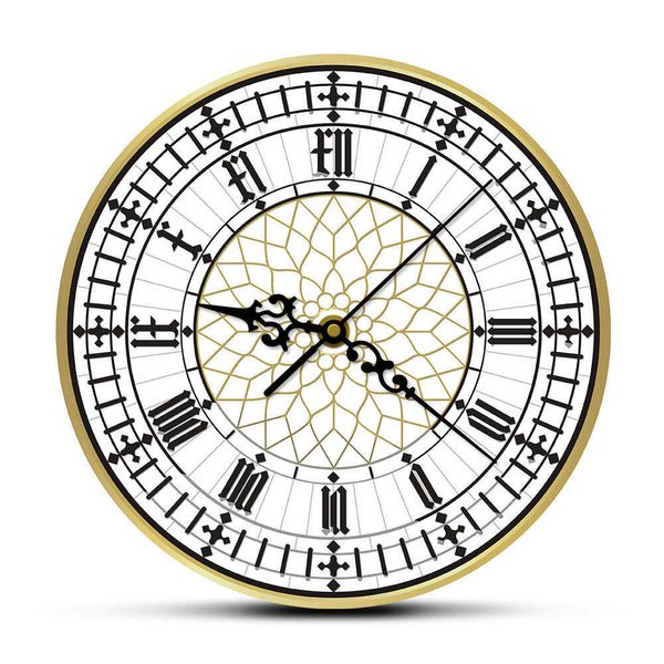 Big Ben Saat Çağdaş Modern Duvar Saati Retro Sessiz Geçmiyor Duvar Saati İngilizce Ev Dekorasyonu Büyük Britanya Londra Hediye X0705