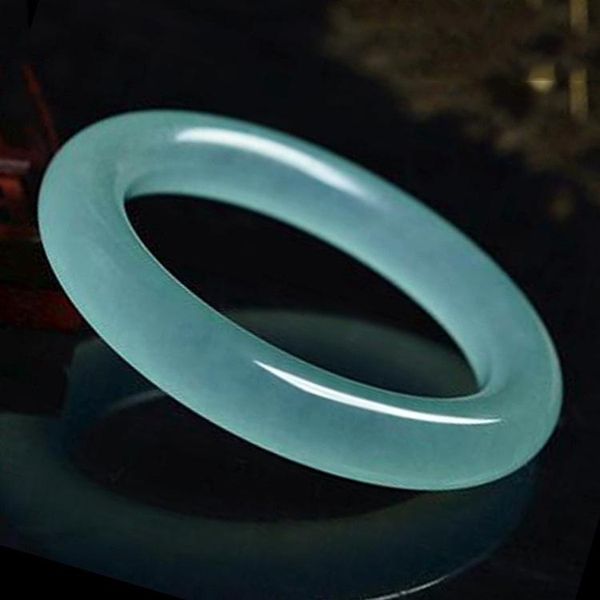 

bangle natural blue jade round strip bracelet elegant light gift bangles for women men, Black