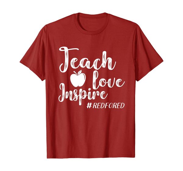 

teach love inspire red for ed - teacher support gift t-shirt, White;black