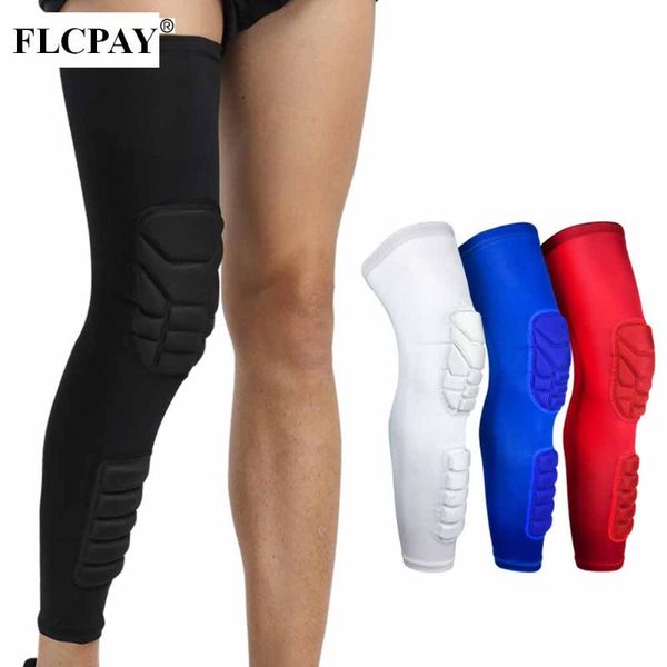 

elbow & knee pads 1pcs sports elastic kneepads lengthen leggings basketball honeycomb riding mountaineering protective gear, Black;gray