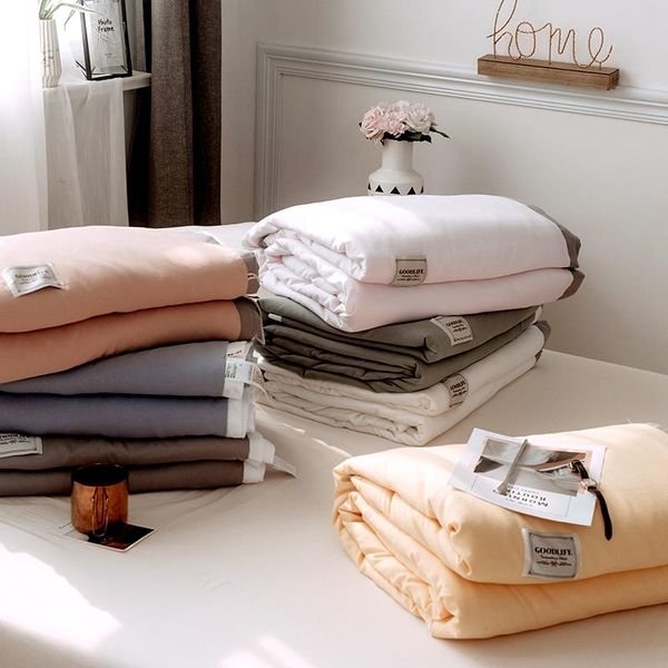 

comforters & sets solid colors summer quilt tencel silk blankets for double bed comforter cover bedding super soft air-condition quilts #/