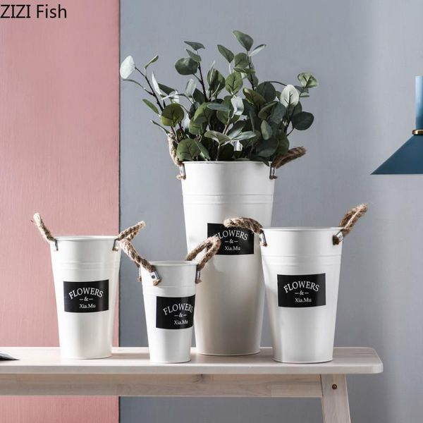 

vases american style metal iron vase flower pot window decoration modern home accessories floor