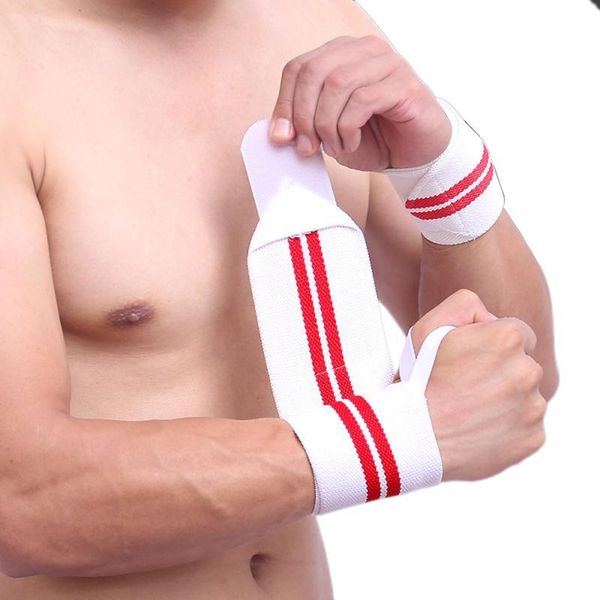 

colors adjustable wristband elastic polyester wrist wraps bandages for weightlifting power lifting breathable support, Black;red