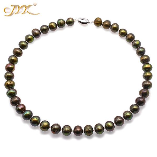 

bracelet, earrings & necklace jyx pearl set + quality big bead 11-12.5mm round green freshwater cultured bracelet jewelry sets, Black