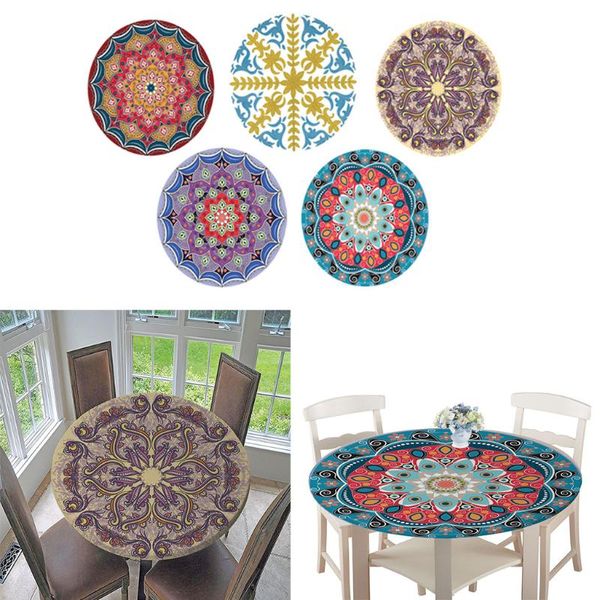 

table cloth non- waterproof round cover tablecloth with elastic