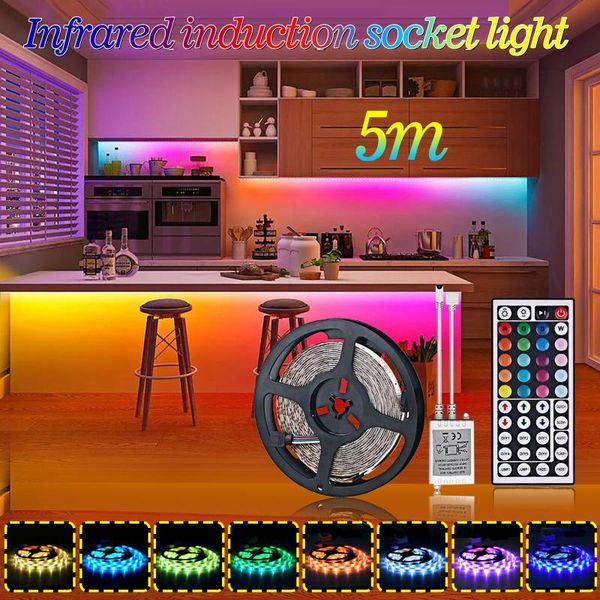 

strips led lights smart app control music sync strip rgb color changing with remote