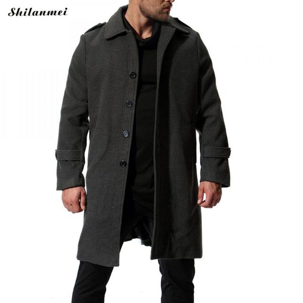 

men's wool & blends male long woolen coat plus size business blen overcoat men 2021 winter warm jacket black camel basic outwear