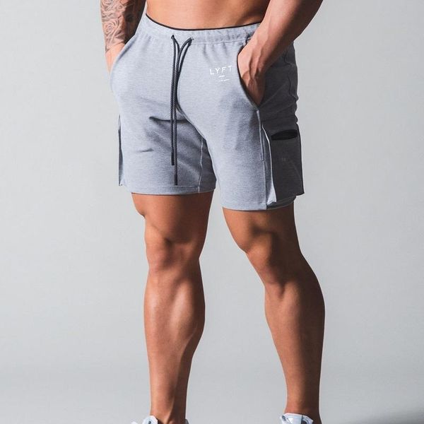 

running shorts sports men's summer fitness two-color stitching breathable five-point pants workout for men jogging jogger, Black;blue