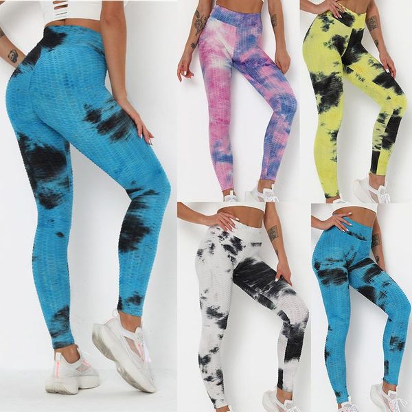 

yoga outfit women's high waisted pants anti cellulite ruched bulifting leggings textured workout tight tummy control leginsy damskie
