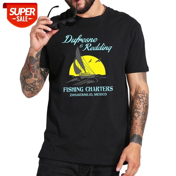

the shawshank redemption t shirt andy dufresne & redding fishing charters zihuatanejo mexico tshirt pure cotton eu size #fw26, White;black