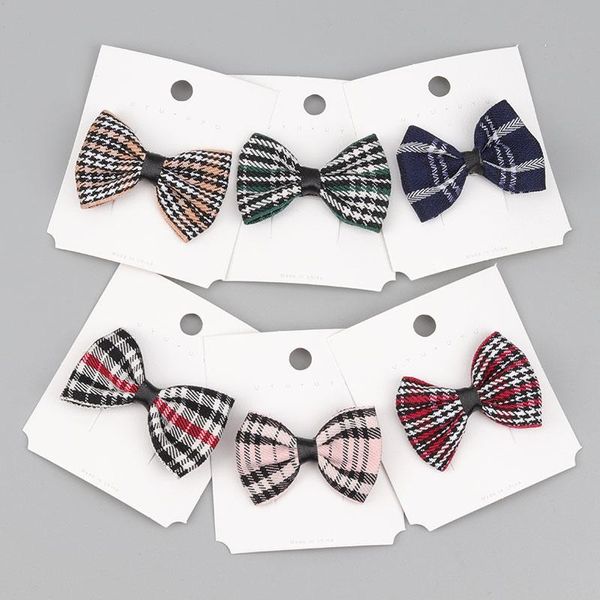 

hair accessories children's plaid bow clip, exquisite girl accessories, small side fashion headdress clip, Slivery;white