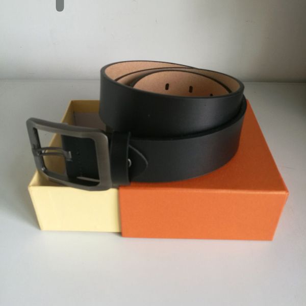 

belt men business waistbands france pairsstyle leather fashion womne belt zinc alloy buckle belts 105-125cm,with box ,luxury belt, Black;brown
