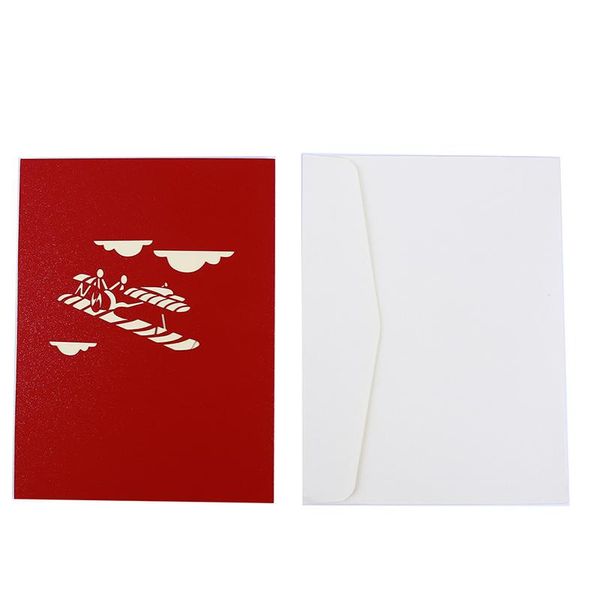 

greeting cards diy manual origami transportation business card creative 3d paper cut customized aircraft model decoration